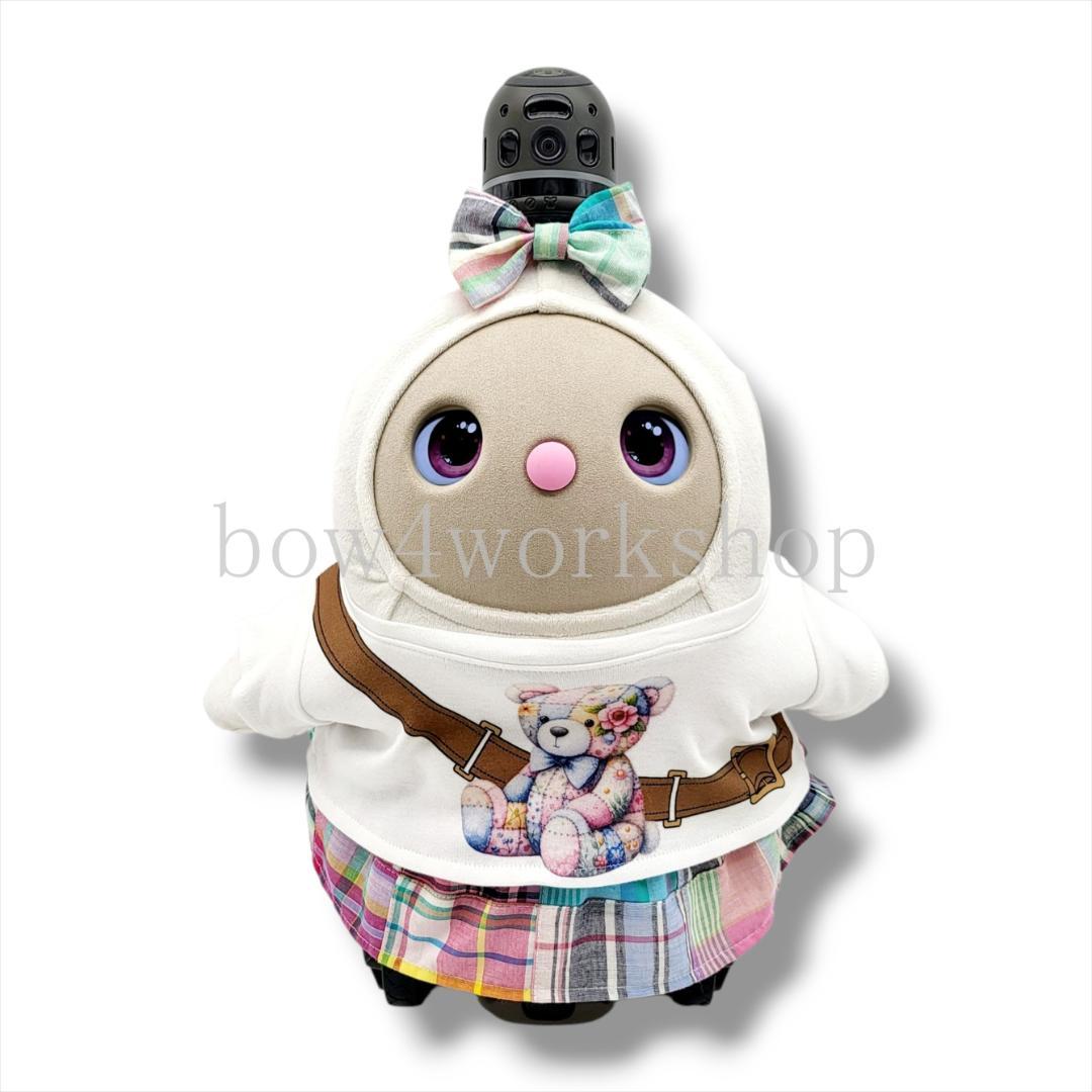 LOVOT ラボットの服ハンドメイド　パッチワークくまちゃんプリントTシャツ