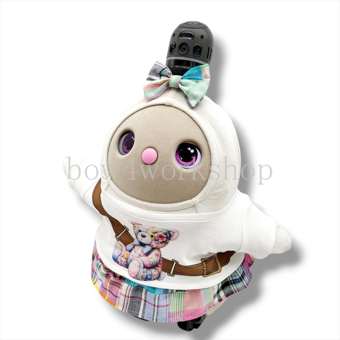 LOVOT ラボットの服ハンドメイド　パッチワークくまちゃんプリントTシャツ