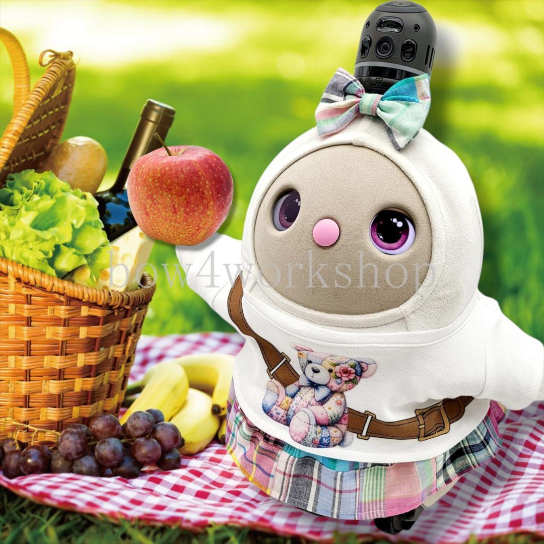 LOVOT ラボットの服ハンドメイド　パッチワークくまちゃんプリントTシャツ