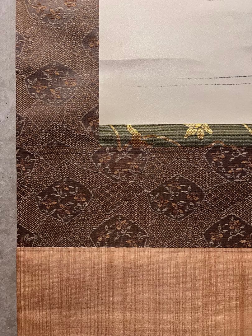 狩野探幽 守信「梅に鶯」掛軸 掛け軸 複製工芸 ウグイス 春 日本画 茶掛 印刷