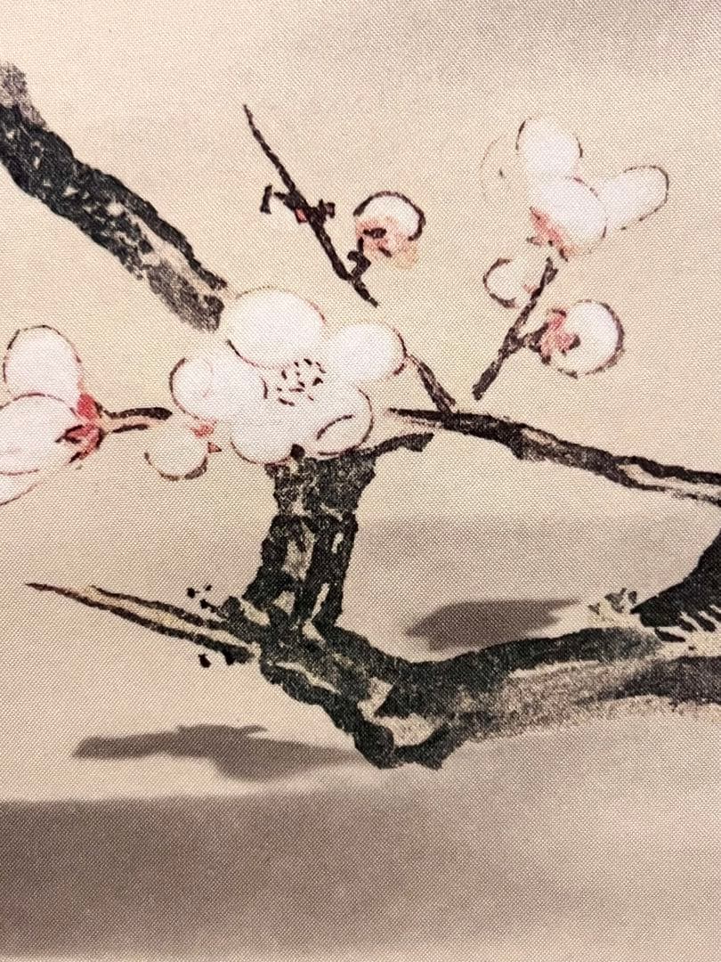 狩野探幽 守信「梅に鶯」掛軸 掛け軸 複製工芸 ウグイス 春 日本画 茶掛 印刷