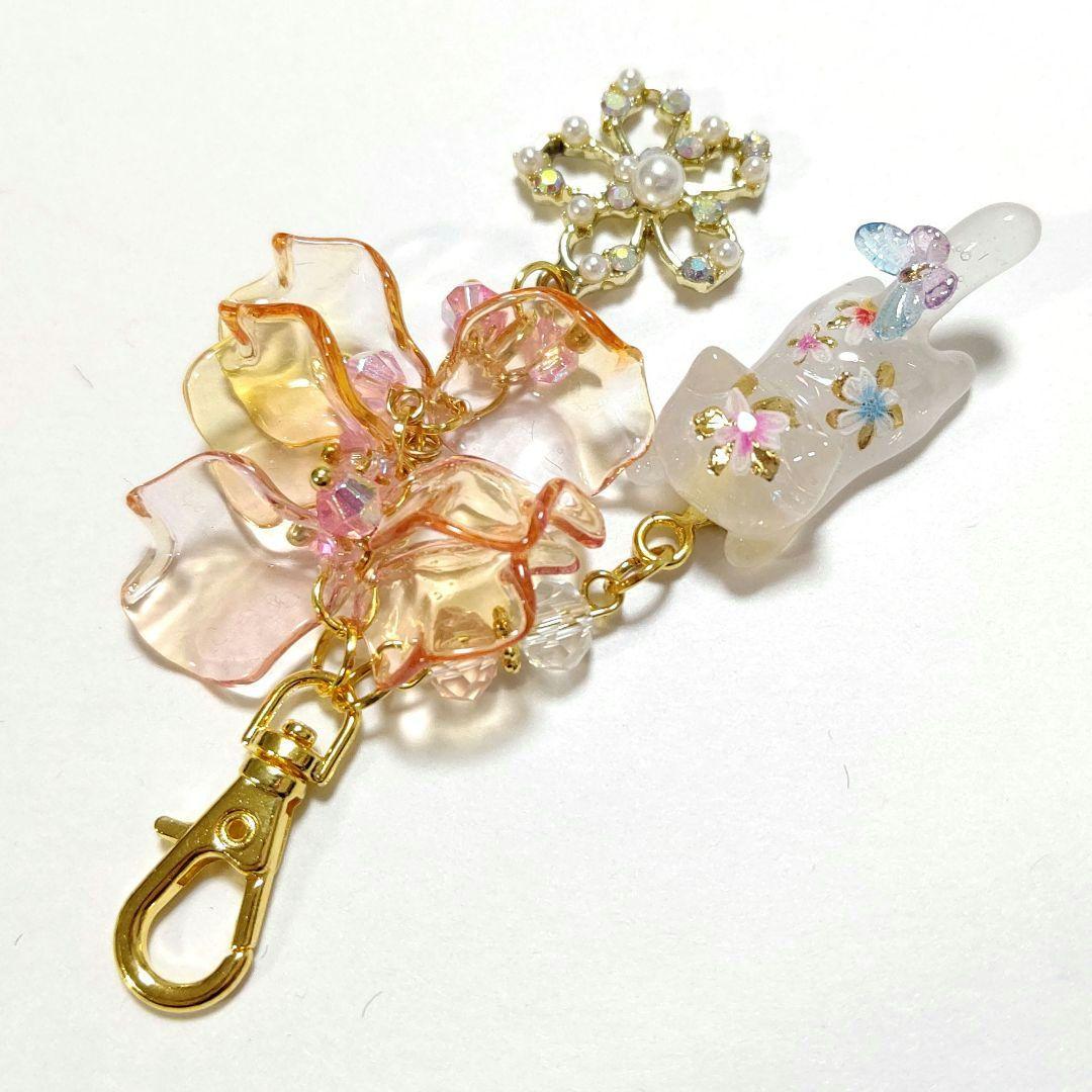 専用商品K-10088 ジャンピング猫チャーム(桜 蛍シリーズ 花びら)