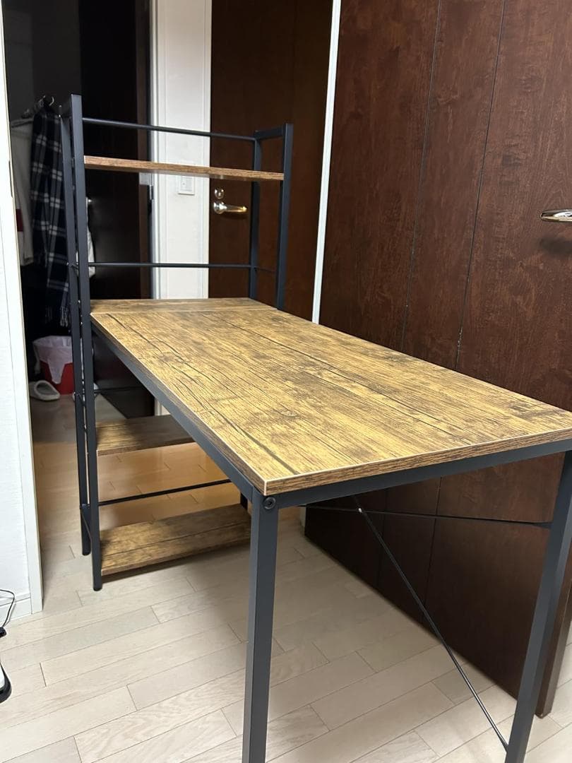 山善(YAMAZEN) ラック付きデスク (棚は左右付け替え可) 机 棚付き *