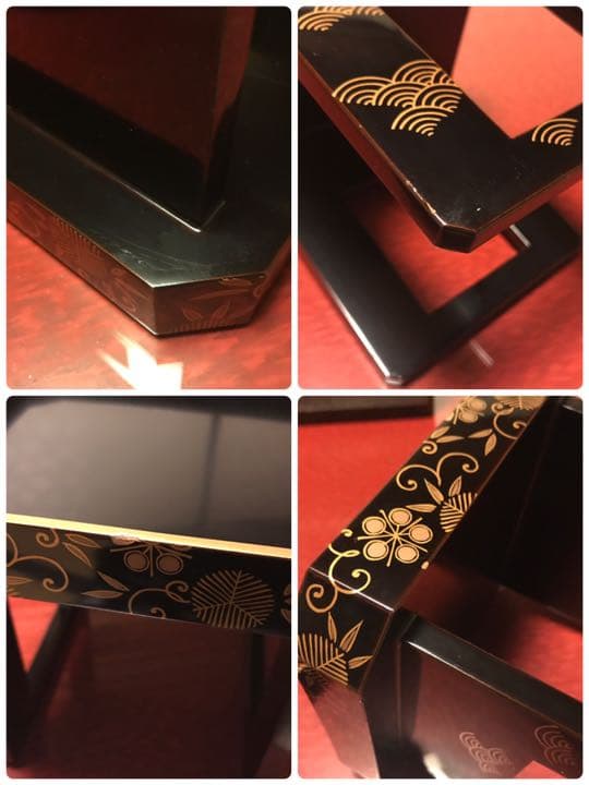 松竹梅 蒔絵 盃台 セット 在銘