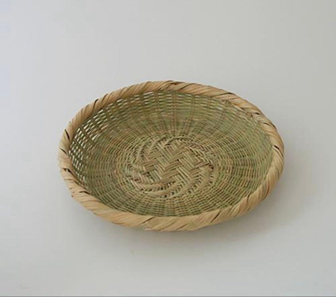 新品　そば ざる スズ竹細工 丸ざる 20cm 蕎麦 皿 山梨 富士