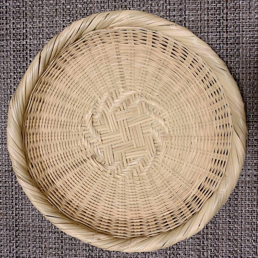 新品　そば ざる スズ竹細工 丸ざる 20cm 蕎麦 皿 山梨 富士