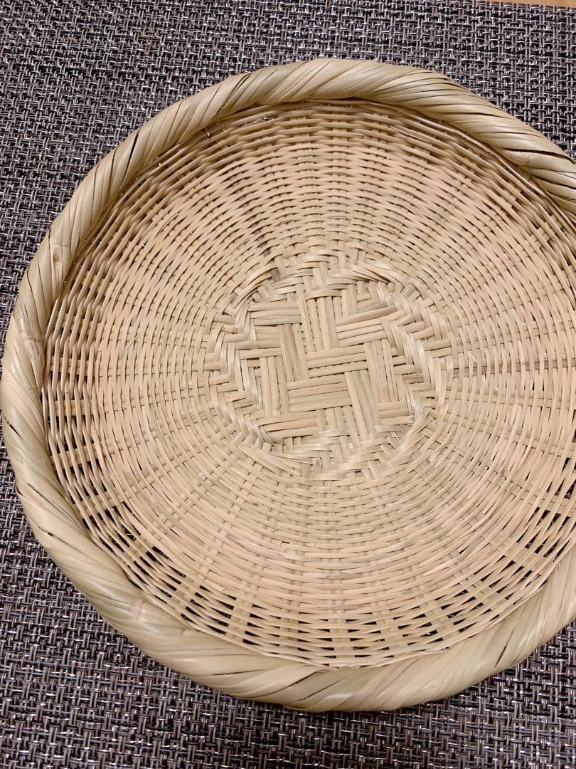 新品　そば ざる スズ竹細工 丸ざる 20cm 蕎麦 皿 山梨 富士