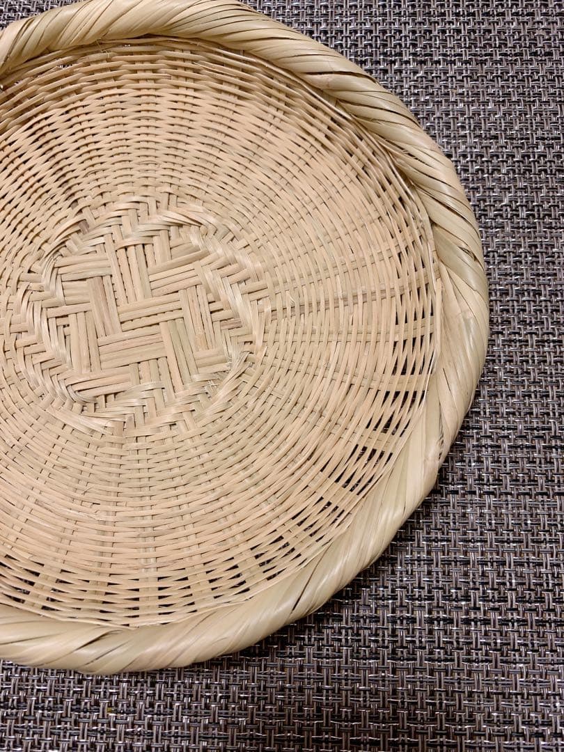 新品　そば ざる スズ竹細工 丸ざる 20cm 蕎麦 皿 山梨 富士