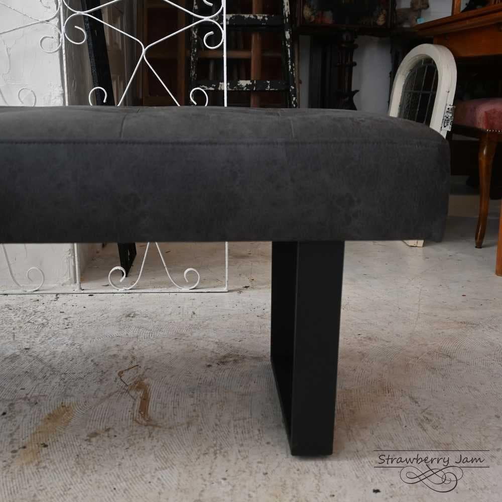 L3710-40 英国ヴィンテージ 布張りベンチ ベンチ 長椅子 ソファ