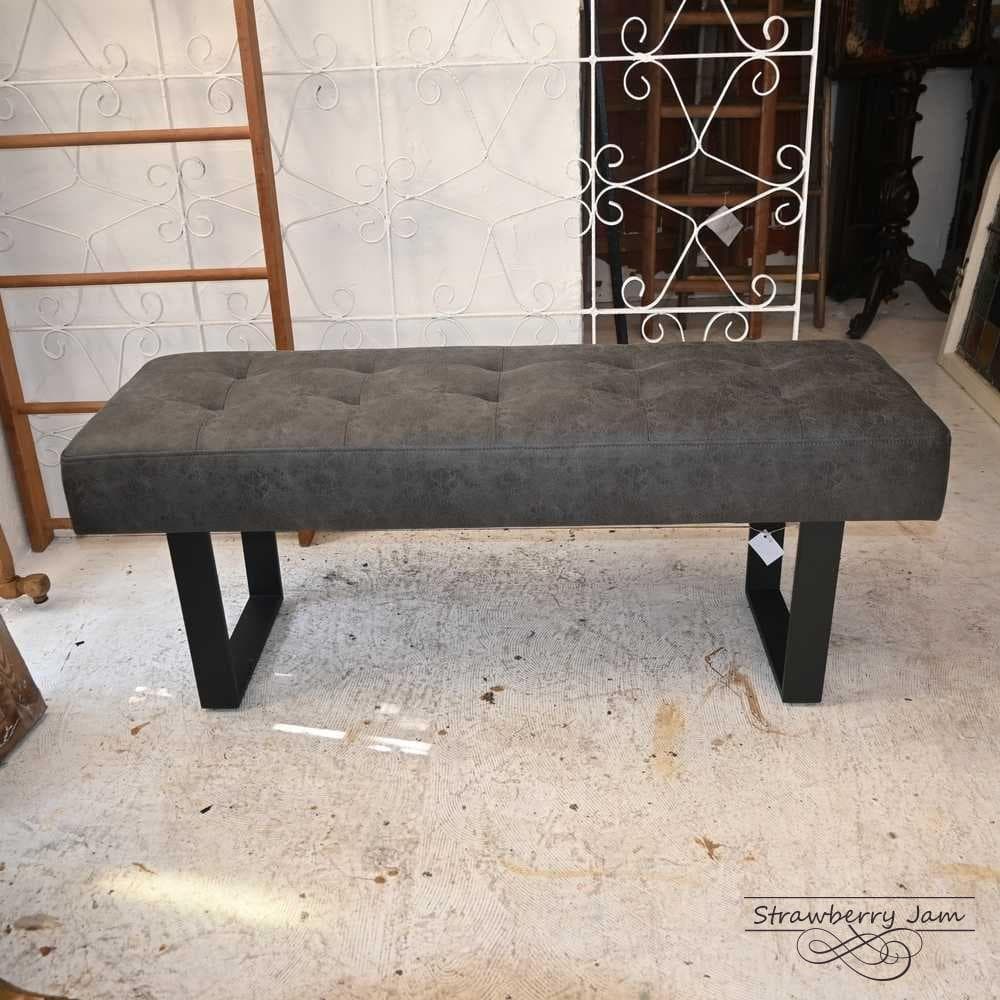 L3710-40 英国ヴィンテージ 布張りベンチ ベンチ 長椅子 ソファ