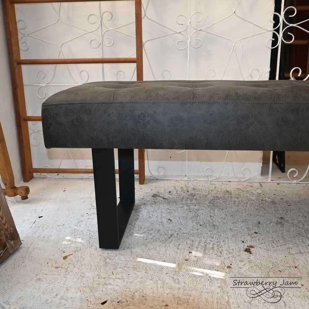 L3710-40 英国ヴィンテージ 布張りベンチ ベンチ 長椅子 ソファ