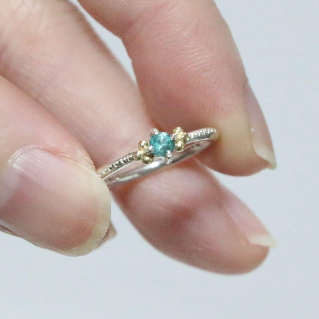 エレガントなグランディディエライトK10粒々ミル打シルバーピンキーリング3.5号