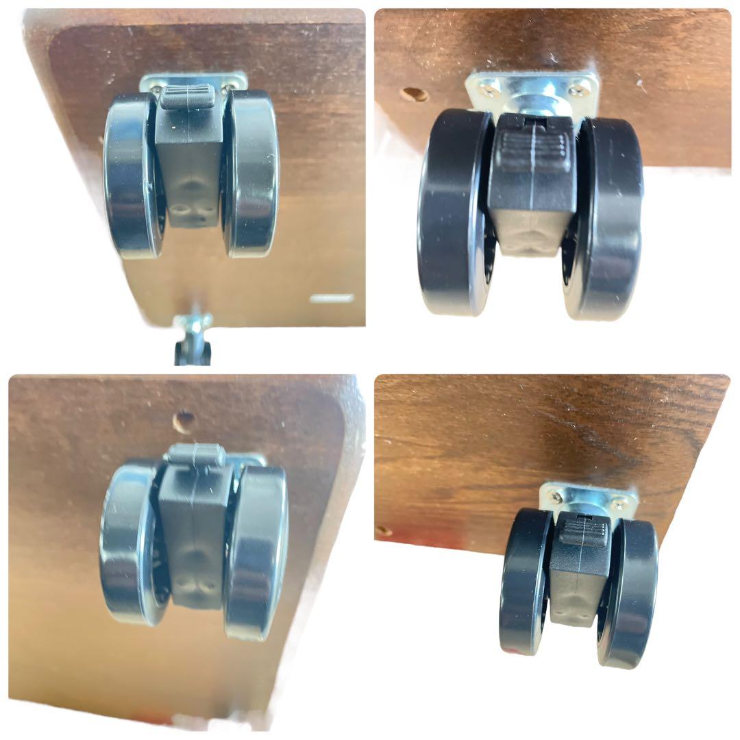 HR603 希少デザイン　カリモク家具　キッチンワゴン　サイドワゴン　ラタン