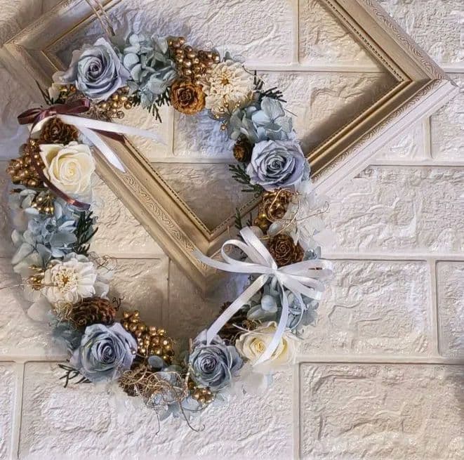 プリザーブドのオーバルウィンターリース