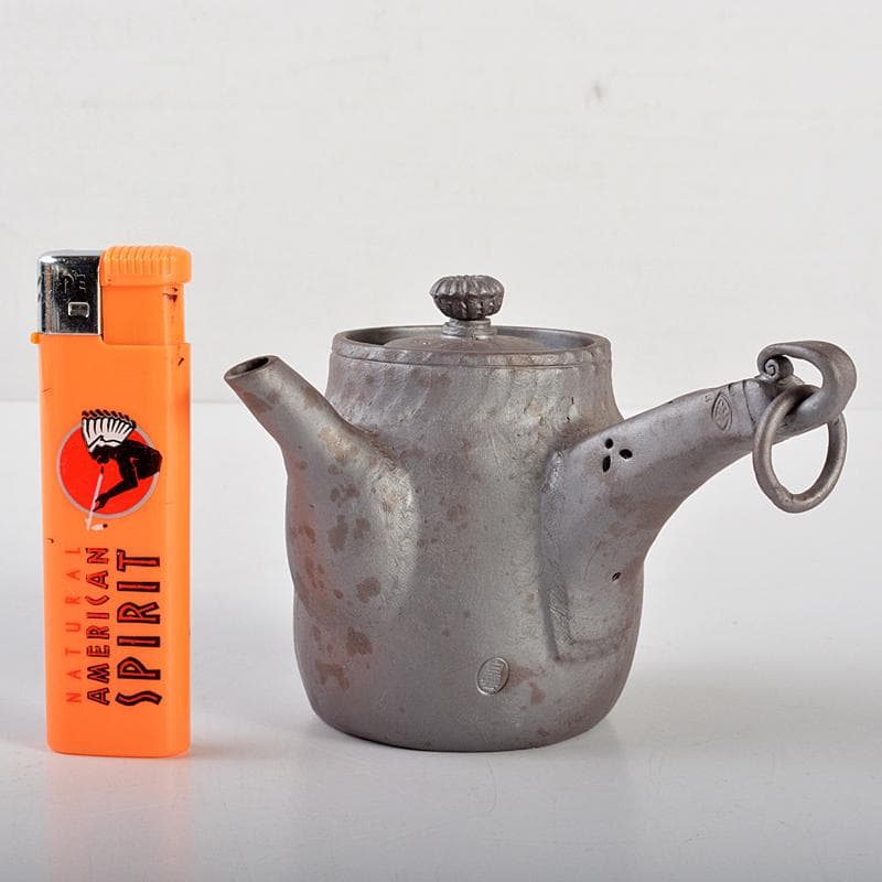 煎茶道具　萬古焼　白雲造　型萬古　遊環　横手急須　共箱　M　R7099