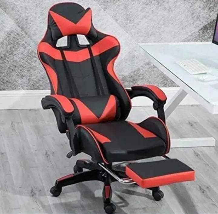 数量限定 赤 ゲーミングチェア オフィスチェア デスクチェア フットレスト付き