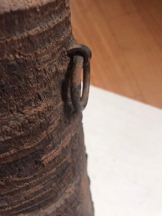 木製花瓶耳付き花入れ花瓶華道茶道茶室茶道具骨董品ヴィンテージ 民芸和風インテリア