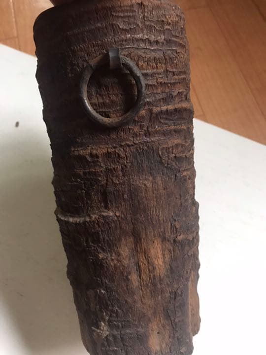 木製花瓶耳付き花入れ花瓶華道茶道茶室茶道具骨董品ヴィンテージ 民芸和風インテリア