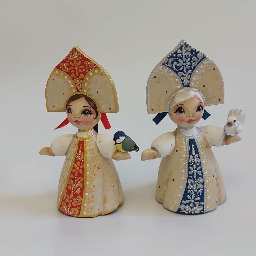 スヴェトラーナ・ニコラエヴァ　～ ミニドール【青】 ～　マトリョーシカ　作家もの