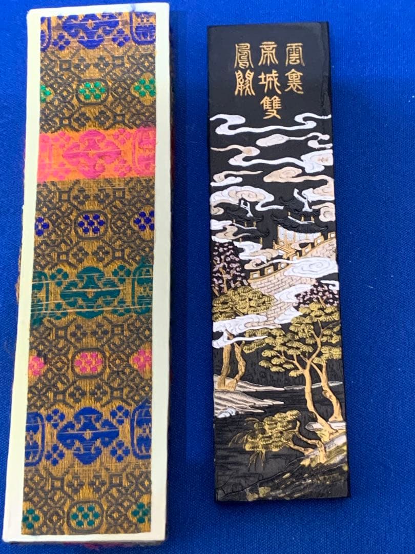 墨 中国　鳳池春　胡開文監製　雲會斎城園閣　130x34x10