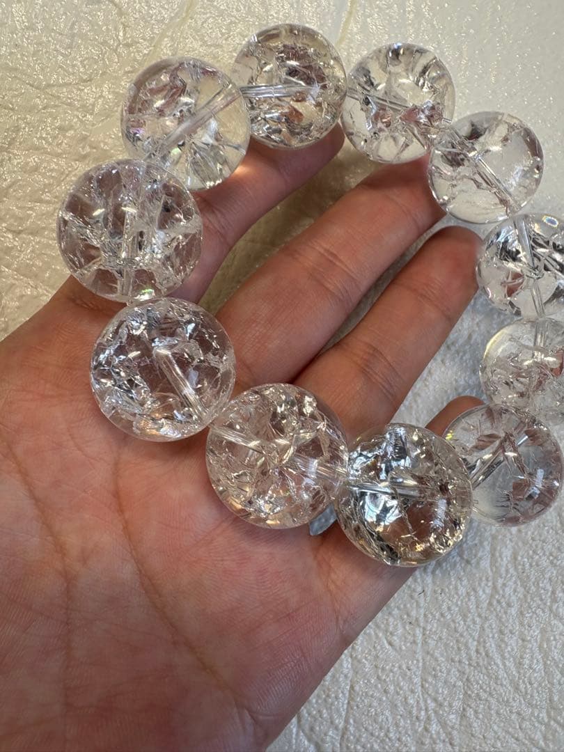 haruki様♡特大大玉♡ 20ミリ　クラック水晶　ブレスレット♡