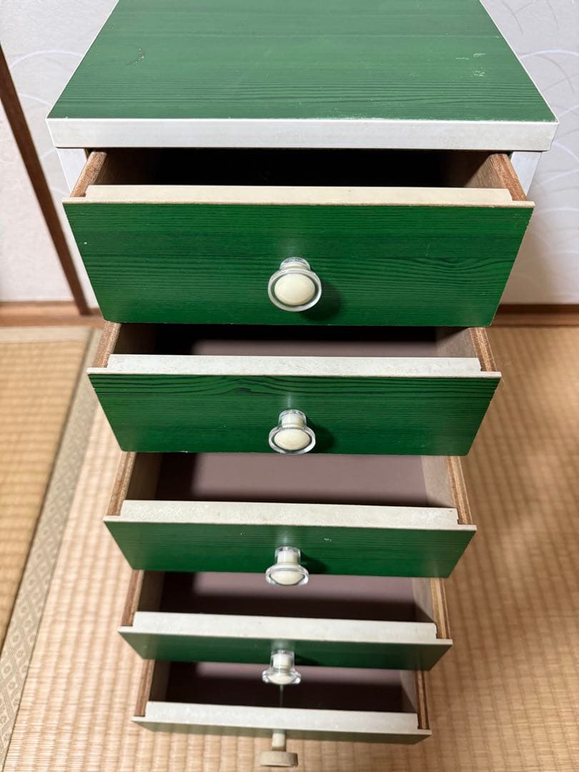 レトロポップ 5段小引出し 昭和レトロ 小物入れ 収納 当時物