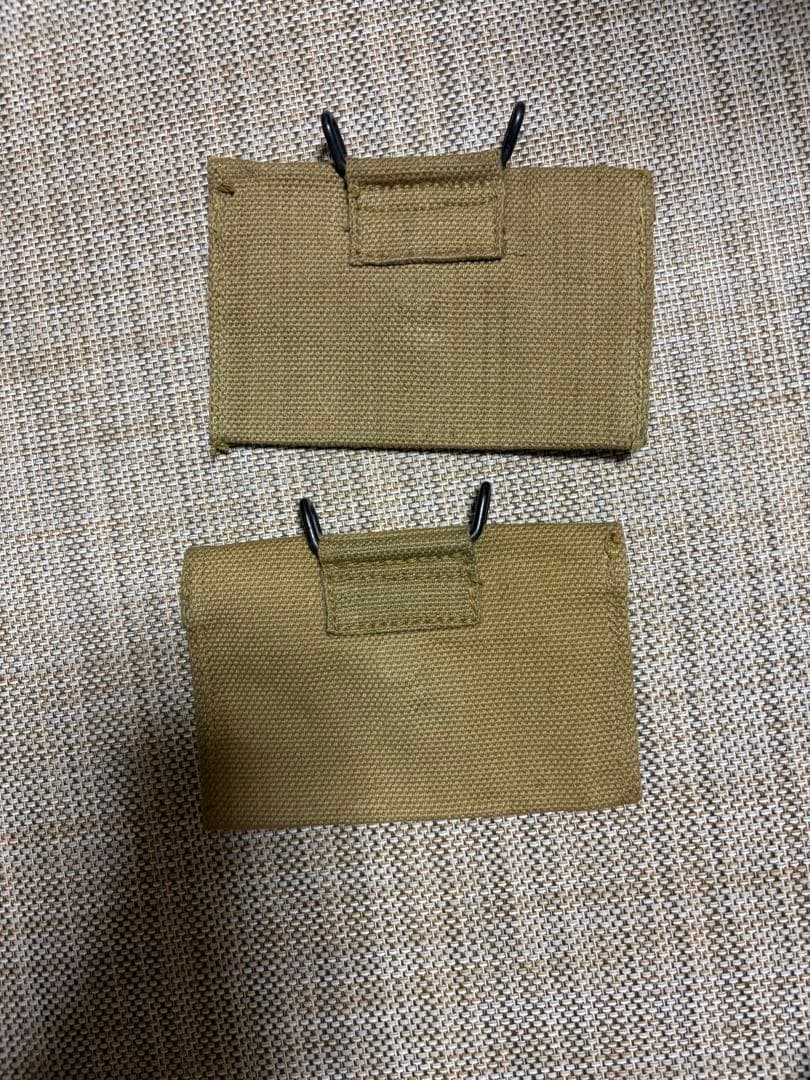 US刻印 カーキキャンバスポーチ 2個セット