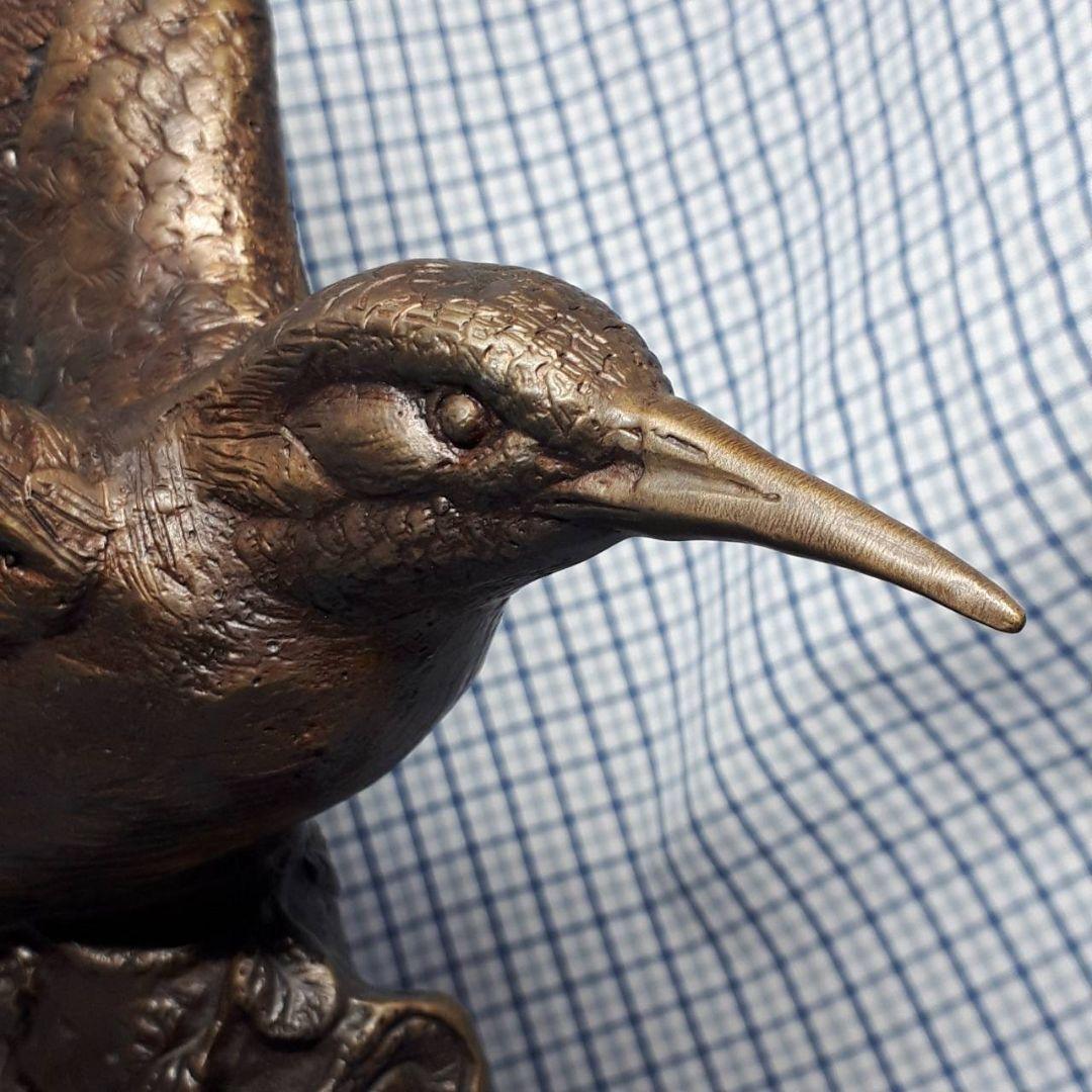 【迅速発送】金属製 カワセミの置き物(オブジェ)