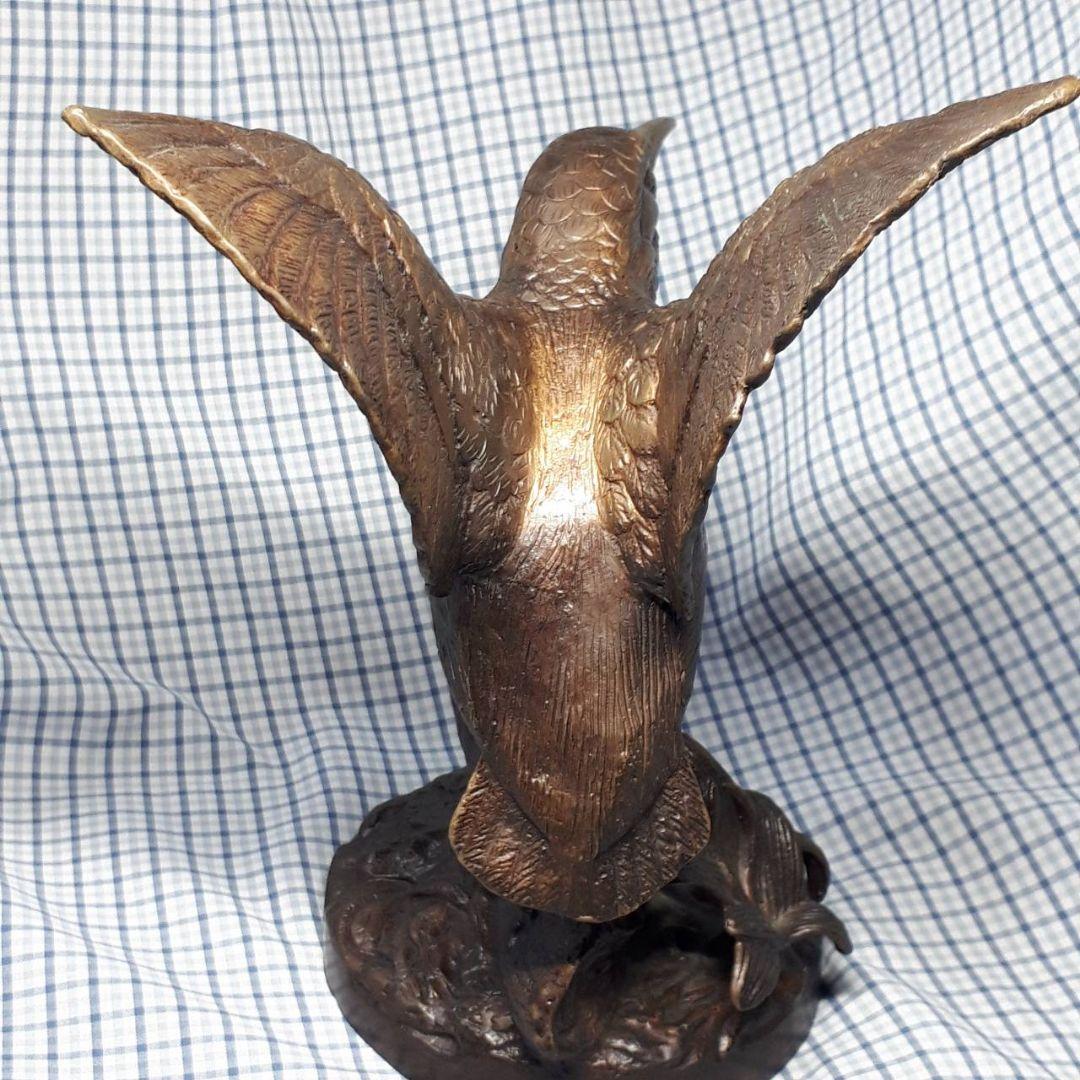 【迅速発送】金属製 カワセミの置き物(オブジェ)