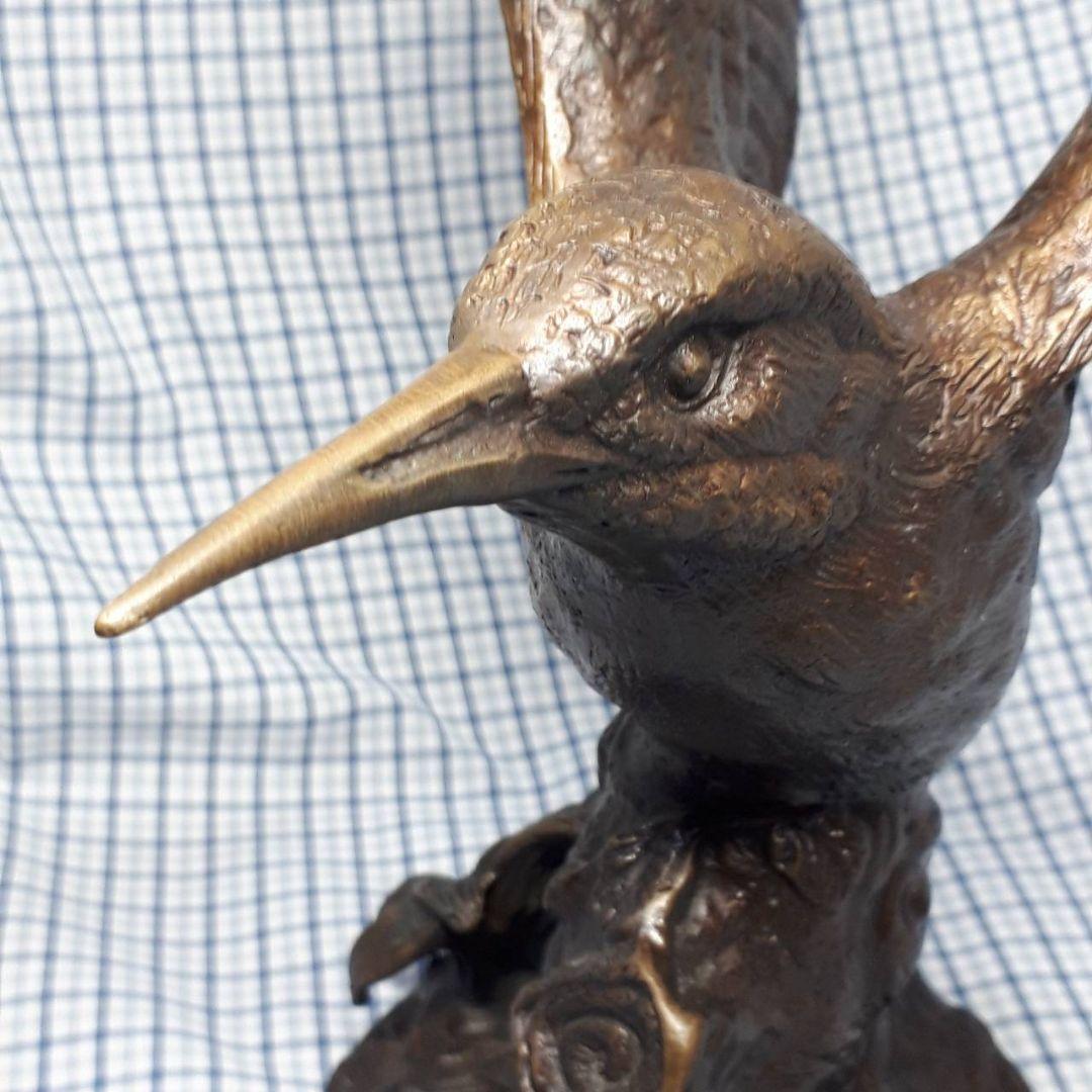 【迅速発送】金属製 カワセミの置き物(オブジェ)