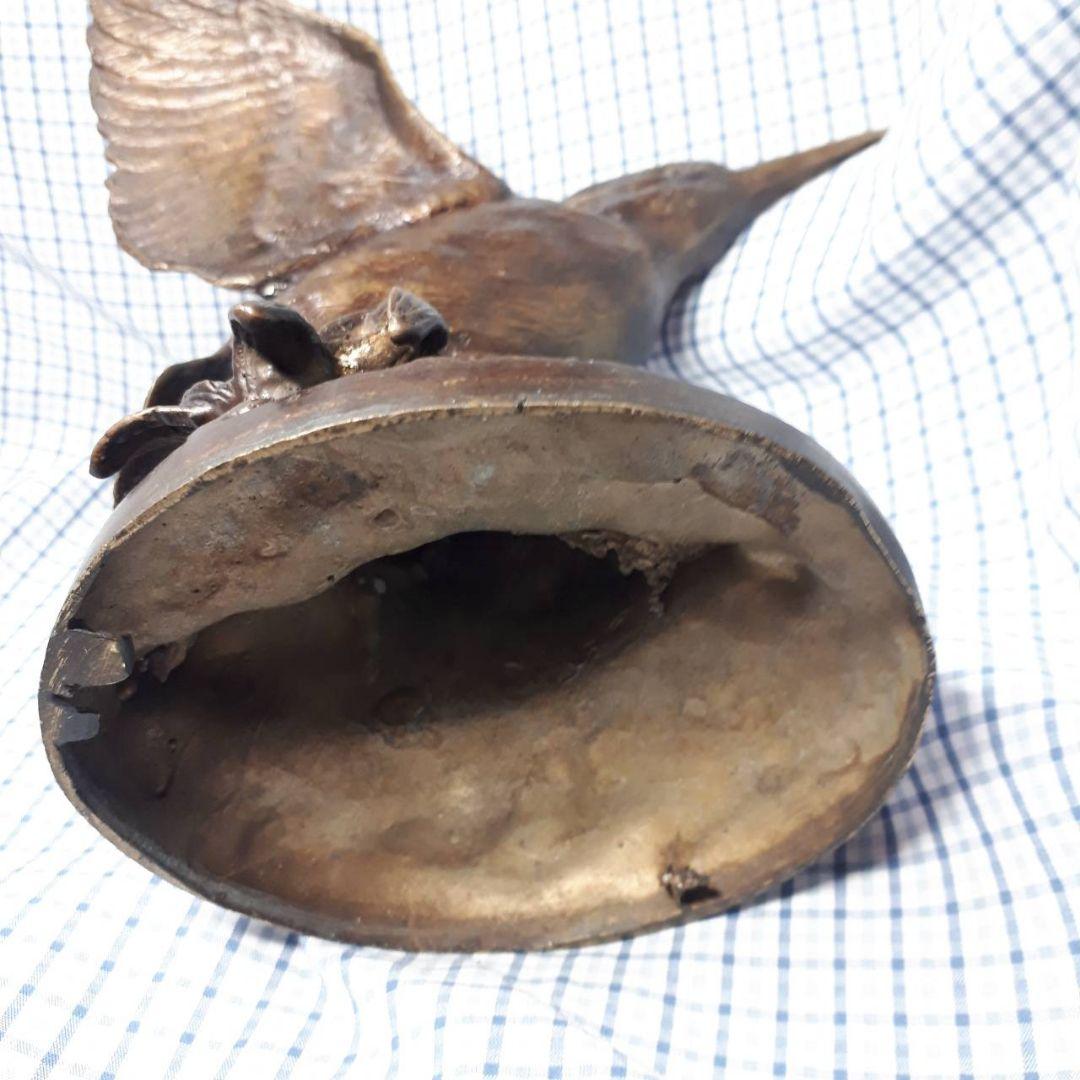 【迅速発送】金属製 カワセミの置き物(オブジェ)