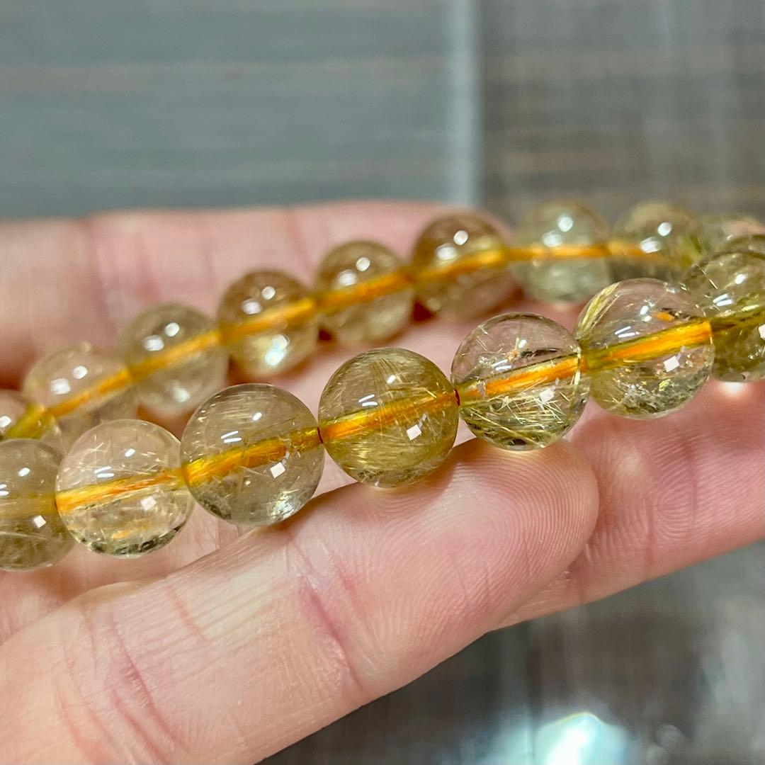 高品質　ゴールドルチルブレスレット　ルチルクォーツ　1-6