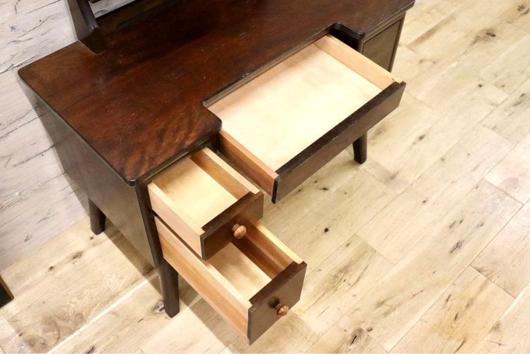 GMGH284○松本民芸家具 角型一面鏡 鏡台 ドレッサー 化粧台 昭和レトロ