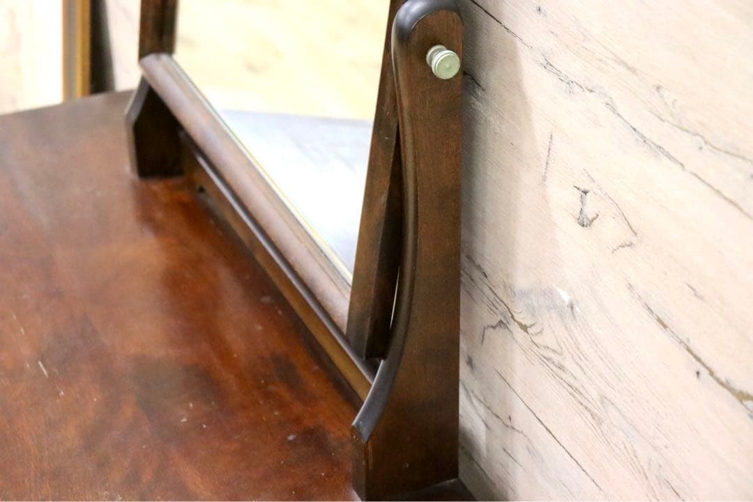 GMGH284○松本民芸家具 角型一面鏡 鏡台 ドレッサー 化粧台 昭和レトロ