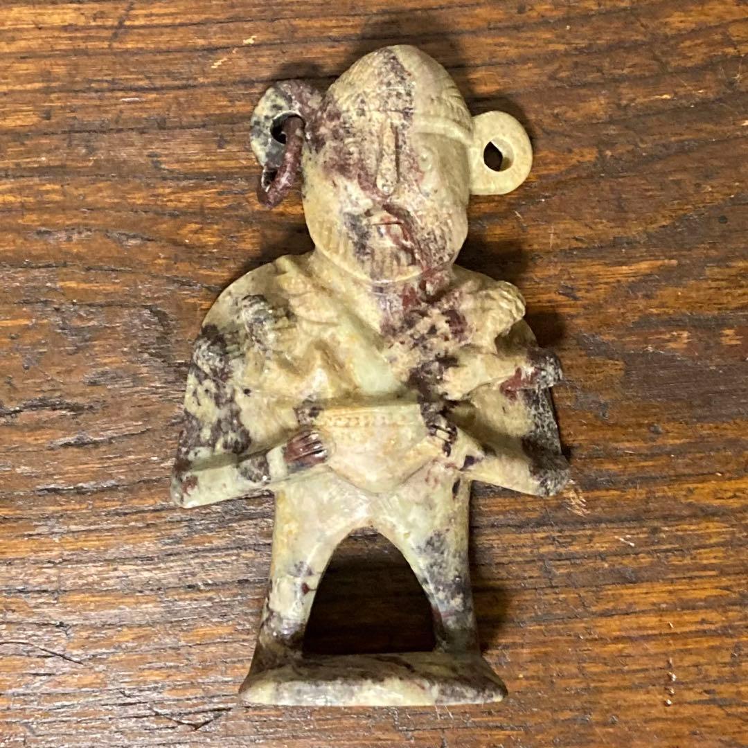 石彫 人物像 オニキスマーブル 15cm ヨーロッパ購入 民族風オブジェ