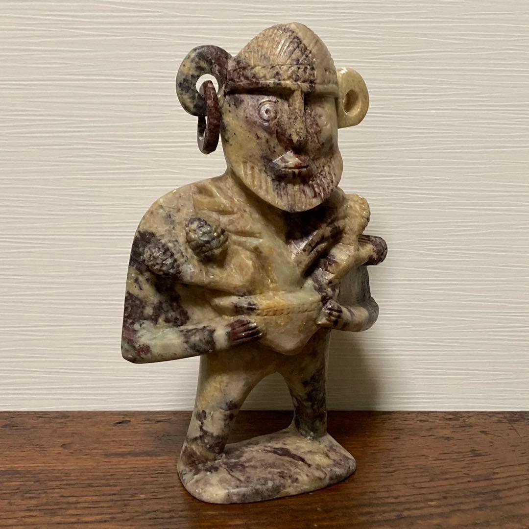 石彫 人物像 オニキスマーブル 15cm ヨーロッパ購入 民族風オブジェ