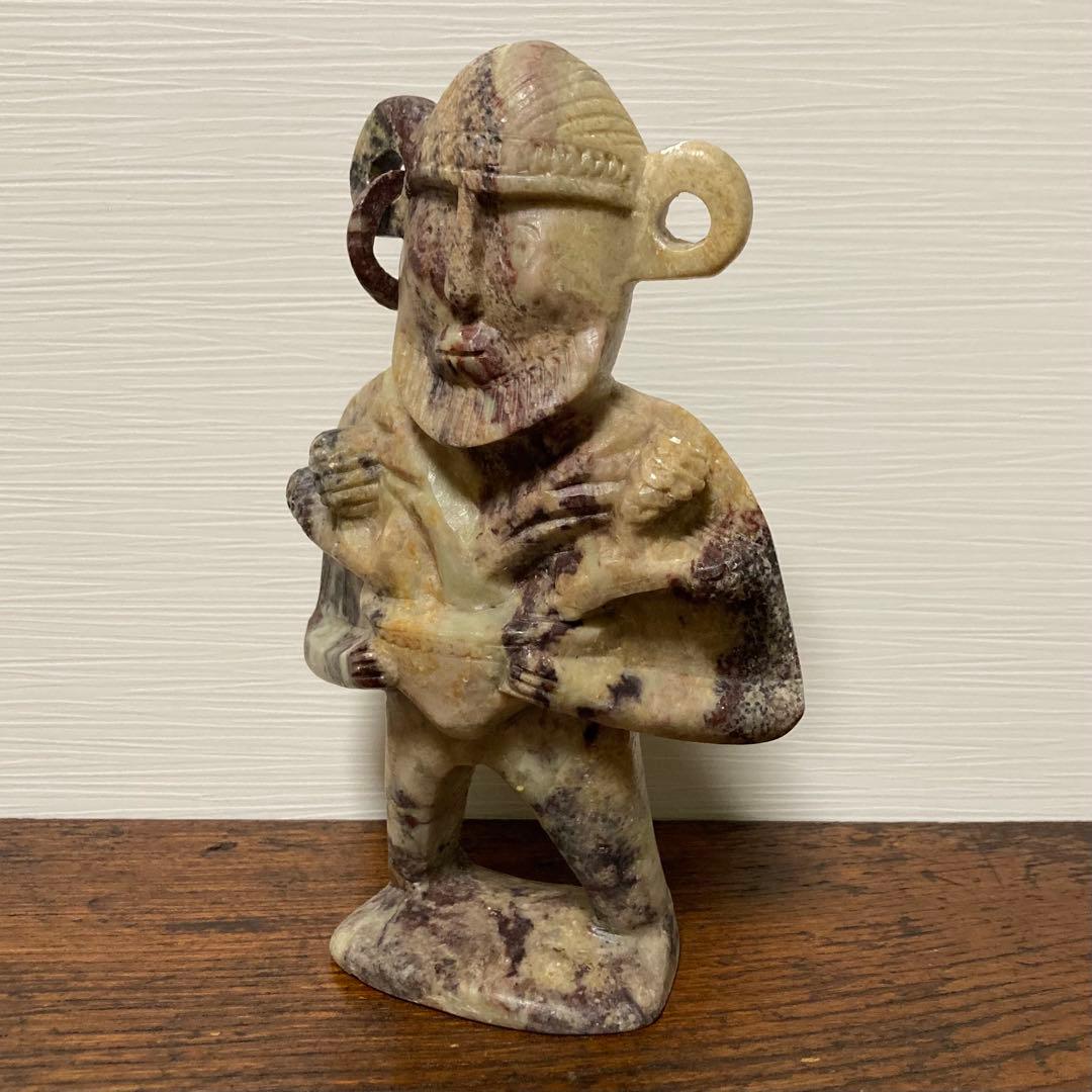 石彫 人物像 オニキスマーブル 15cm ヨーロッパ購入 民族風オブジェ