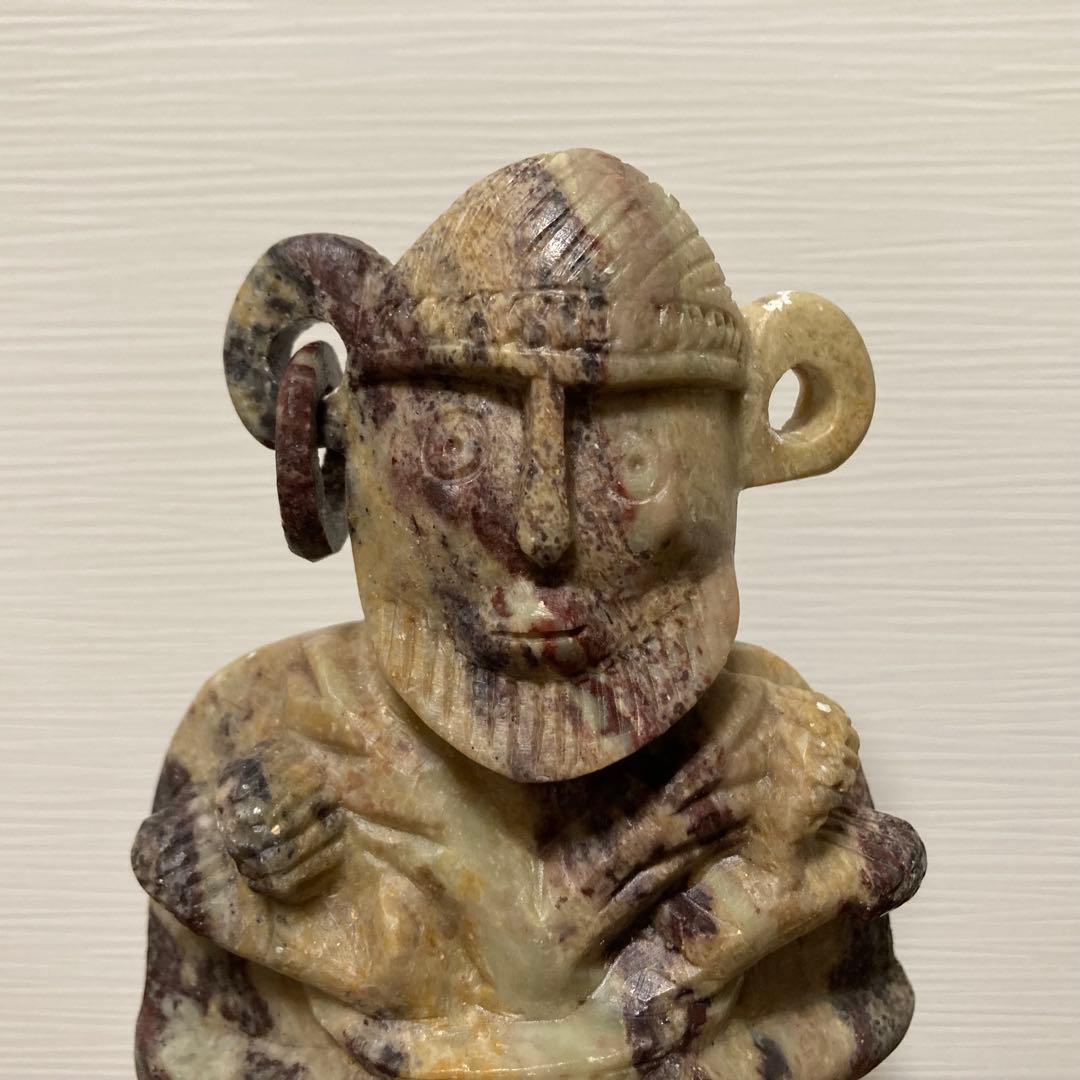 石彫 人物像 オニキスマーブル 15cm ヨーロッパ購入 民族風オブジェ