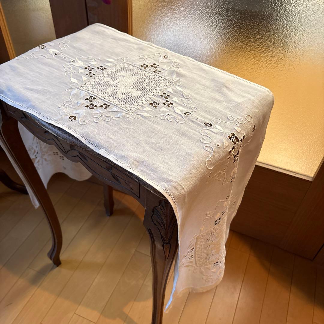 フランス　アンティーク　ヴィンテージ　テーブルランナー　テーブルセンター