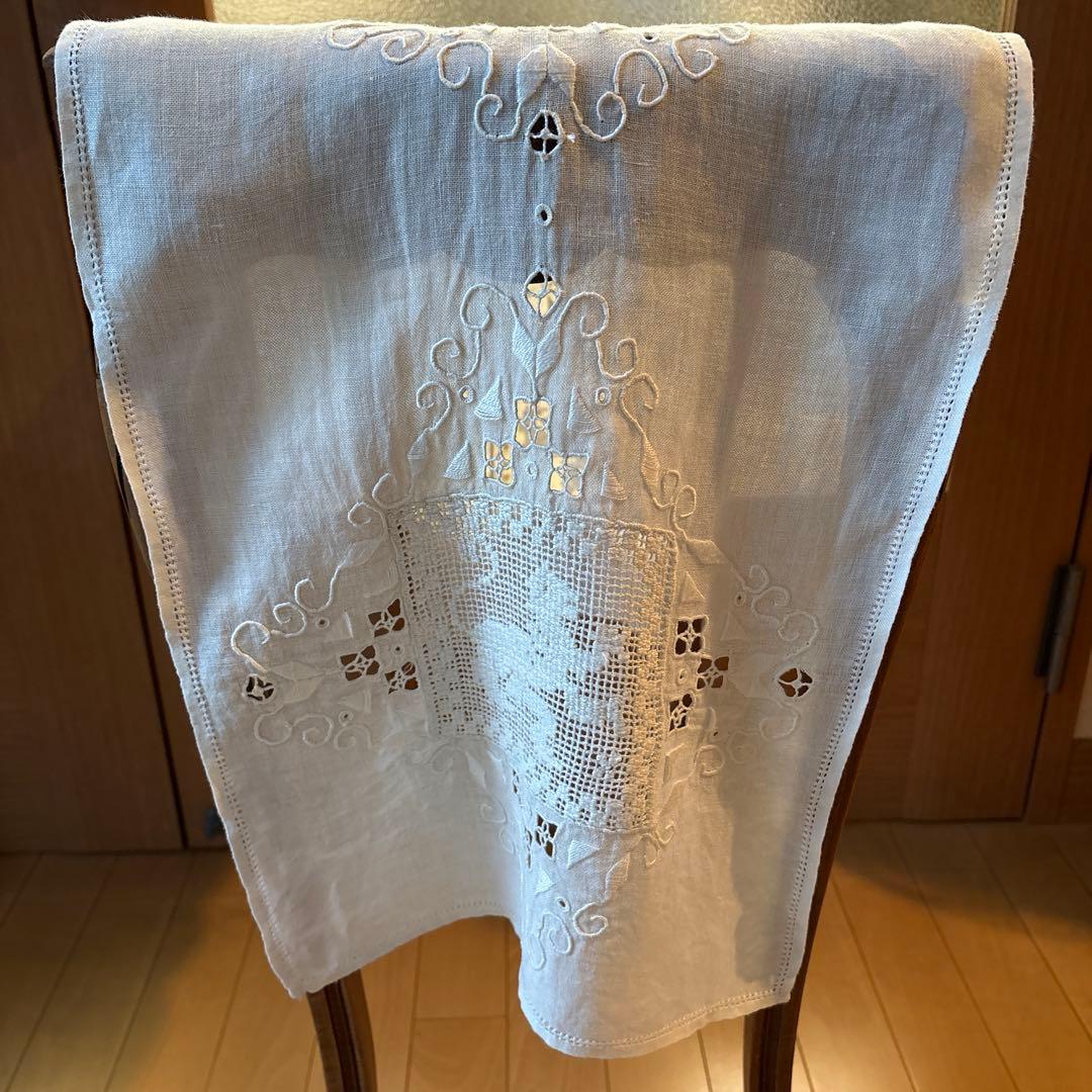 フランス　アンティーク　ヴィンテージ　テーブルランナー　テーブルセンター