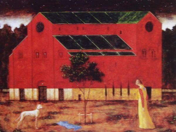 吉岡正人、『夜が降りてくる』、希少画集より、状態良好、新品木製額・額装付