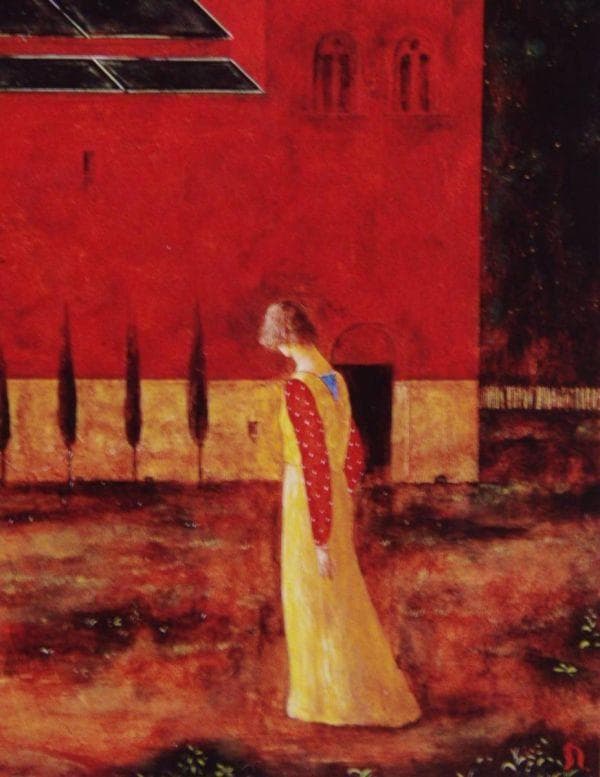 吉岡正人、『夜が降りてくる』、希少画集より、状態良好、新品木製額・額装付