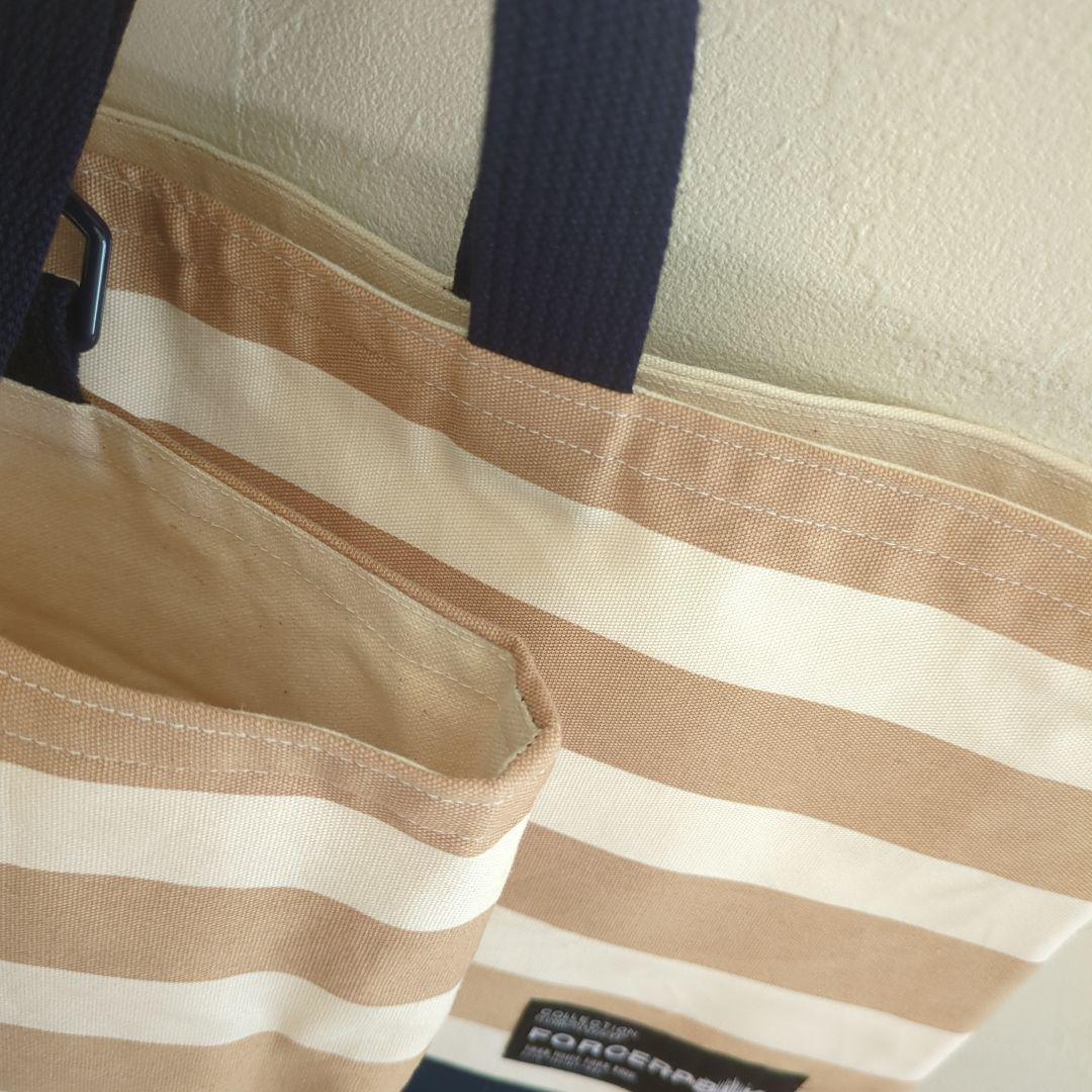 帆布モカベージュボーダー　入園準備レッスンバッグ入学準備3点セット