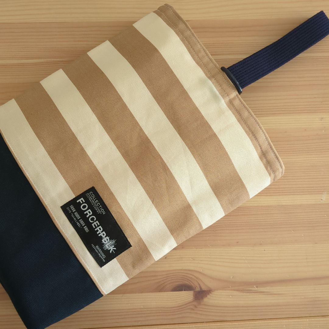 帆布モカベージュボーダー　入園準備レッスンバッグ入学準備3点セット