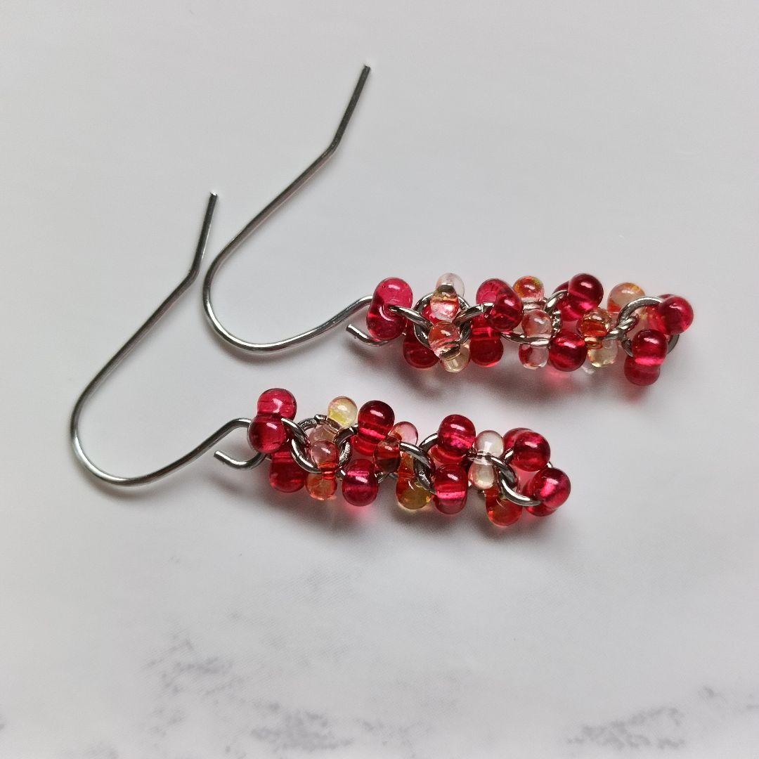 No.464 チェコビーズ ファルファーレのピアス