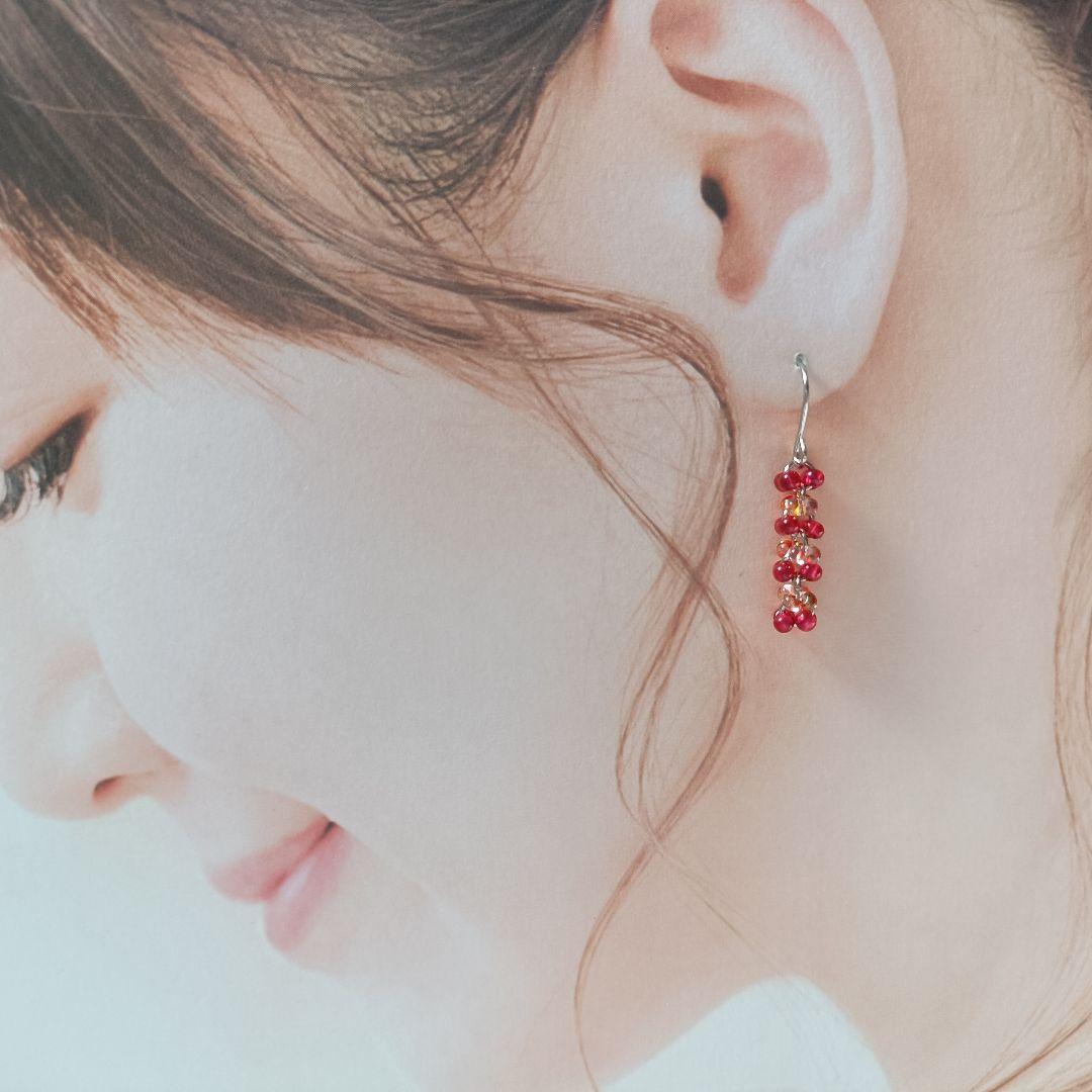 No.464 チェコビーズ ファルファーレのピアス