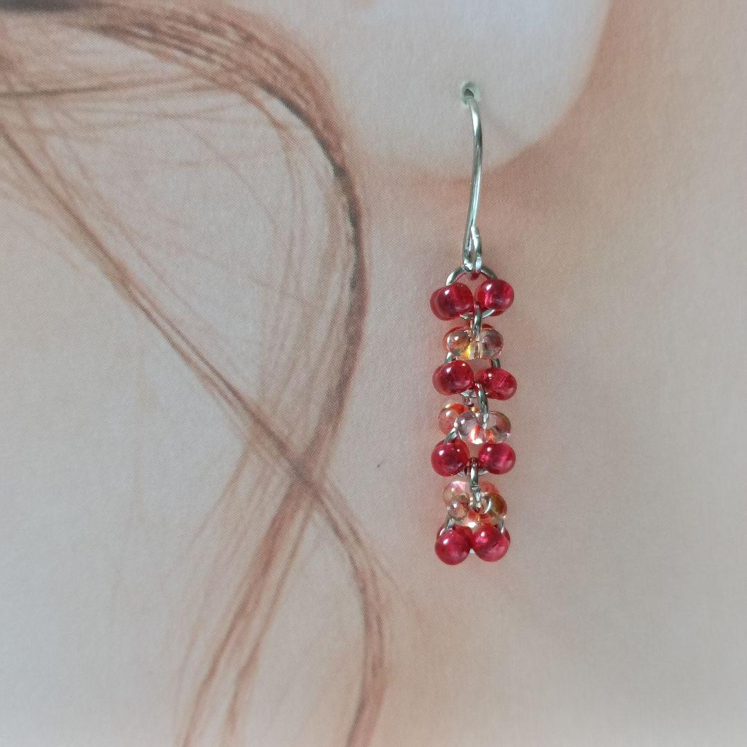 No.464 チェコビーズ ファルファーレのピアス