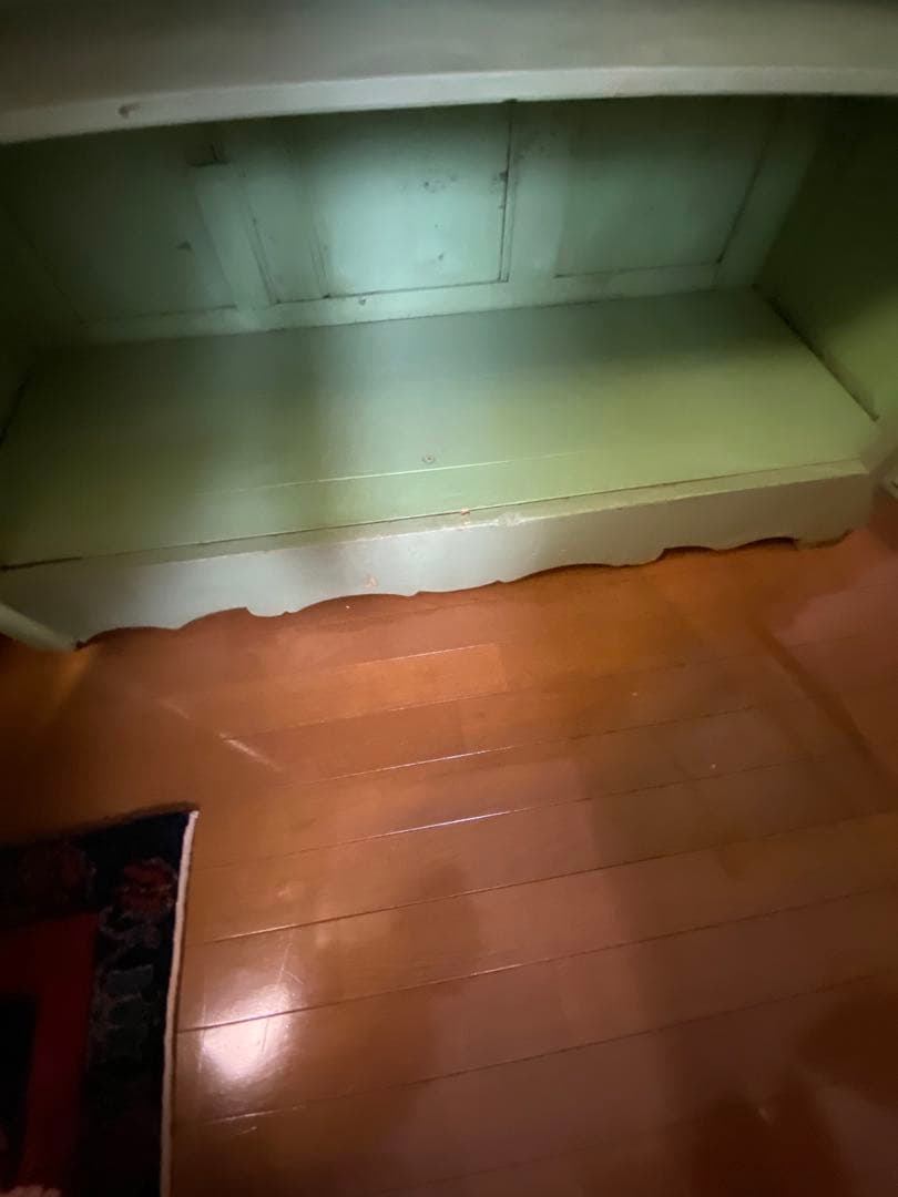 フランスアンティークグリーンキャビネット