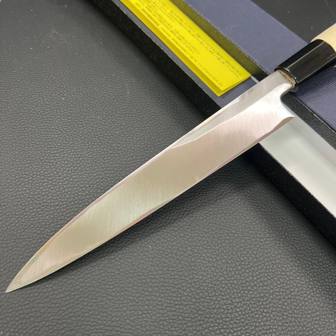 ★新品送料込源正房はがね鍛造刺身包丁180mm六寸右片刃裏押し加工化粧箱入り