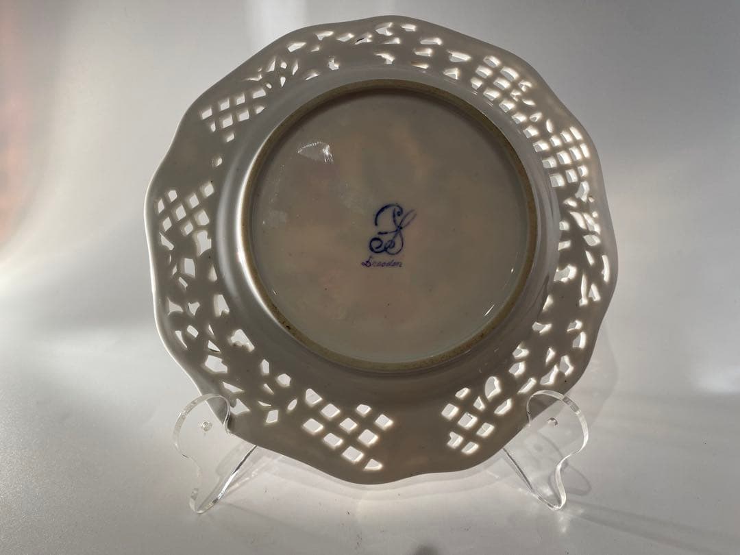 【極美品・稀少】ドレスデン カール・ティーメ 透かし彫り プレート アンティーク